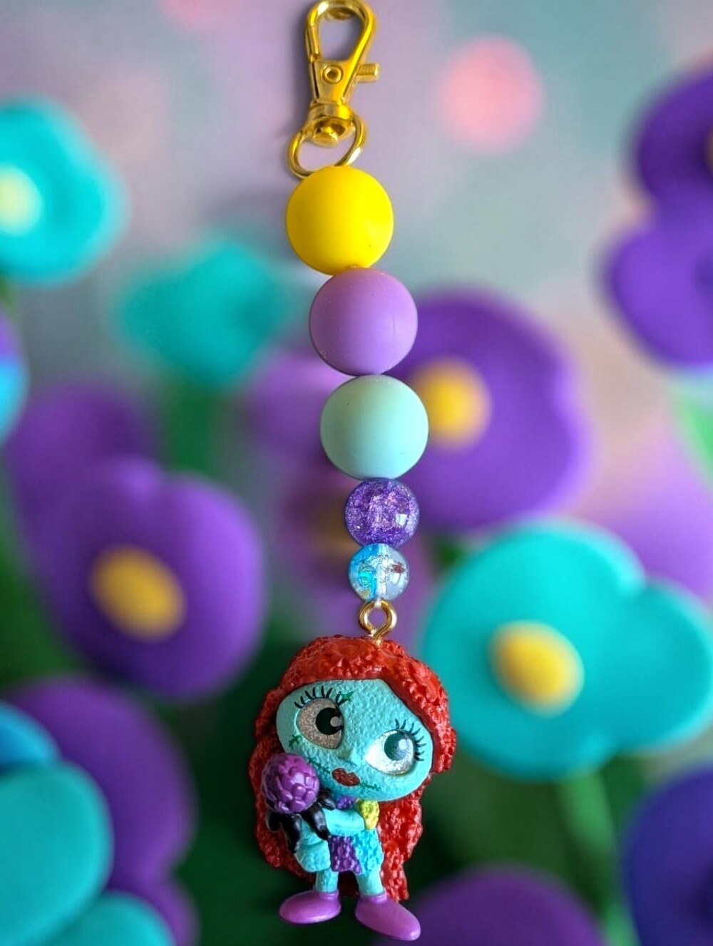 Handmade In Full Bloom Sally Bag Charm/ Keychain - Picture 1 of 4